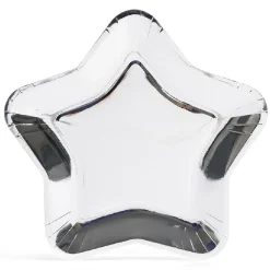 Plateau carton étoile argenté Ø24,5cm x6 < Gifi Best