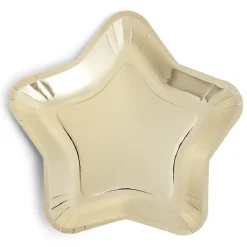 Plateau carton étoile doré Ø24,5cm x6