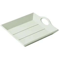 Plateau décoratif en bois avec poignée 22,5x20xH4cm (3 modèles)