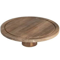 Plateau de présentation bois avec cloche en verre réversible Ø30cm < Gifi Online
