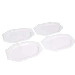Plateau de présentation ovale x4 en carton blanc 25x34cm