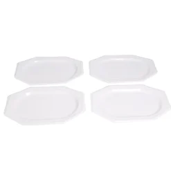 Plateau de présentation ovale x4 en carton blanc 25x34cm