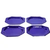 Plateau de présentation ovale x4 en carton métallisé bleu nuit 25x34cm