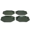 Plateau de présentation ovale x4 en carton métallisé vert sapin 25x34cm