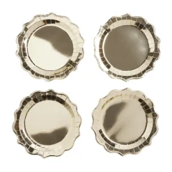 Plateau de présentation rond x4 carton métallisé doré Ø26cm < Gifi Clearance
