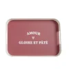 Plateau de service Amour gloire et pâté en mélaminé rouge 24x33cm < Gifi Outlet