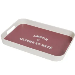 Plateau de service Amour gloire et pâté en mélaminé rouge 24x33cm < Gifi Outlet