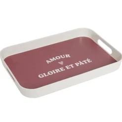 Plateau de service Amour gloire et pâté en mélaminé rouge 24x33cm < Gifi Outlet