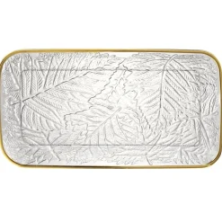 Plateau de service arabesque Sabah plastique transparent et doré L34cm < Gifi New