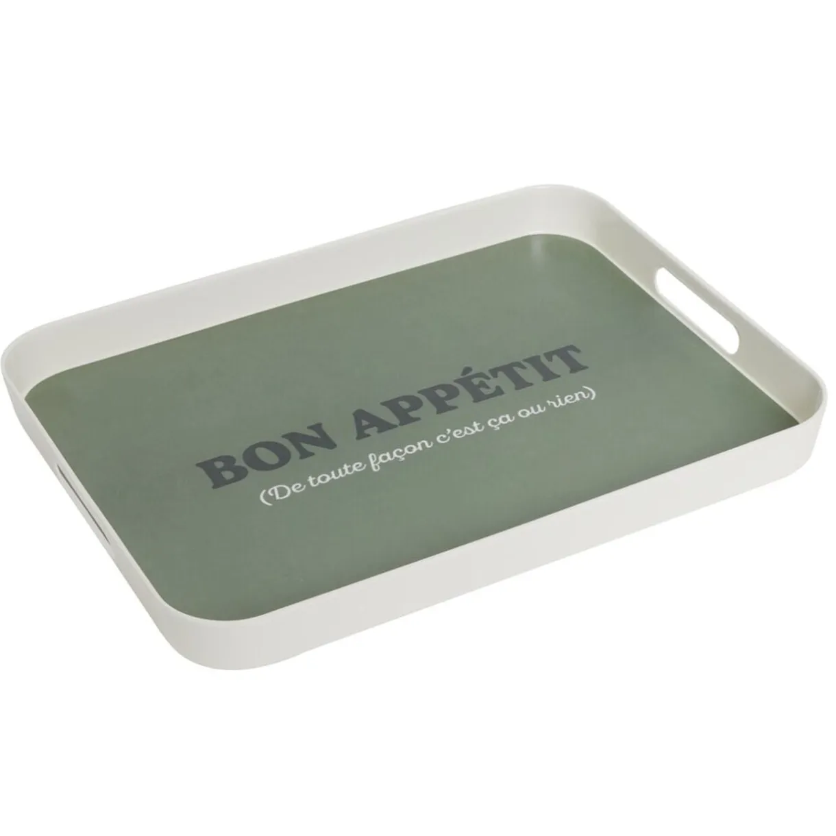 Plateau de service Bon appétit en mélaminé vert 29x39cm < Gifi Clearance