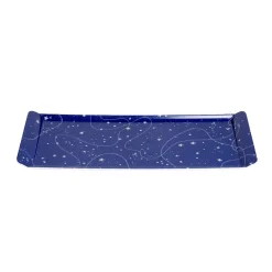 Plateau de service rectangulaire mélaminé bleu motif astral 18x37,5cm < Gifi Discount