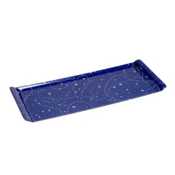 Plateau de service rectangulaire mélaminé bleu motif astral 18x37,5cm < Gifi Discount