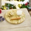 Plateau en bois rond pour collations Père Noël Ø28cm
