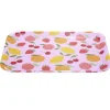 Plateau en mélaminé rose motifs fruits 29x22xH1,5cm