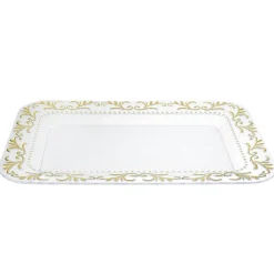 Plateau en plastique décor oriental doré 38x27xH2,5cm