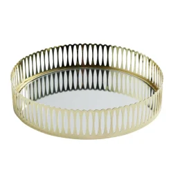 Plateau miroir en métal argenté Ø25,5xH5,5cm < Gifi Outlet