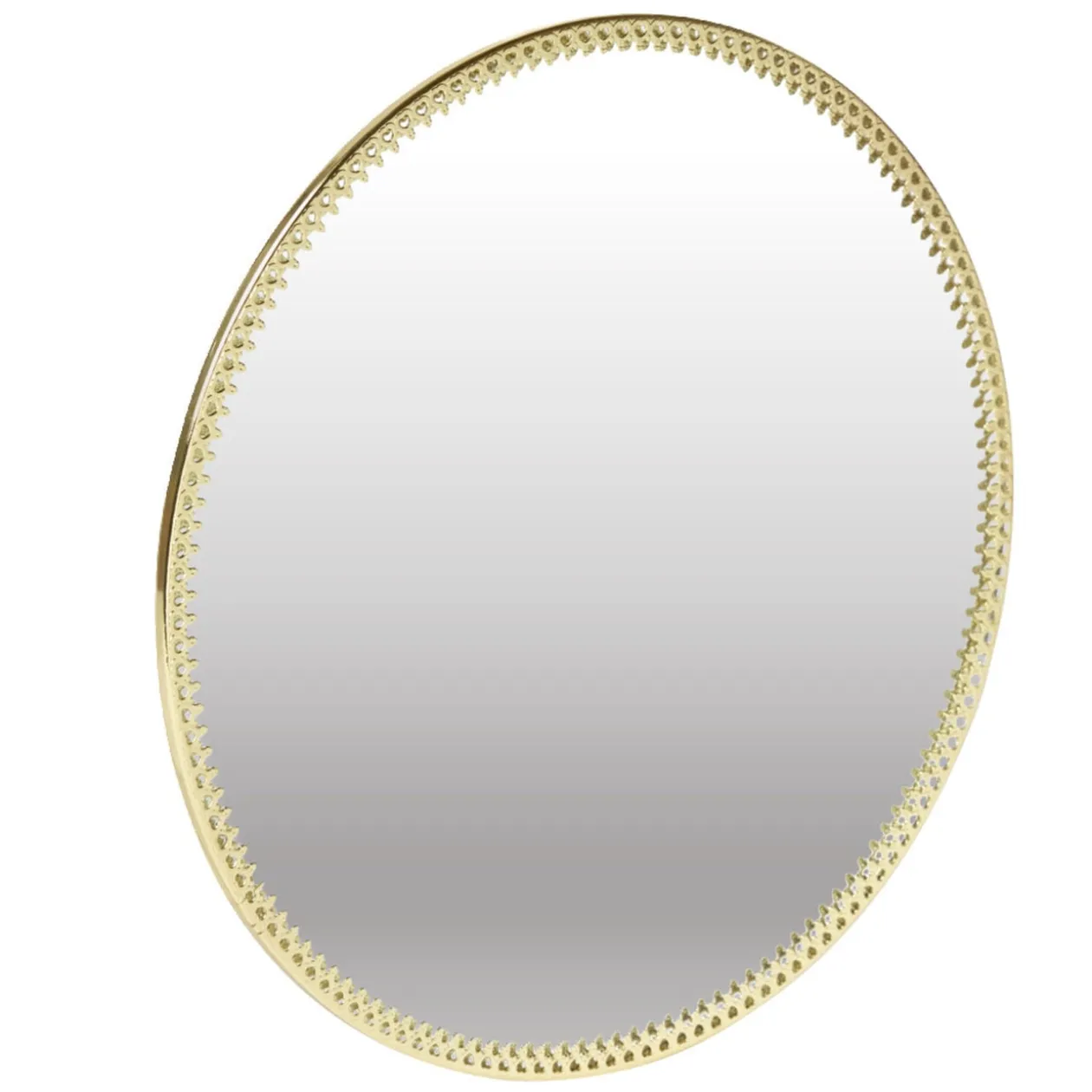 Plateau miroir support bougie en fer doré ou argenté Ø20cm (2 modèles)