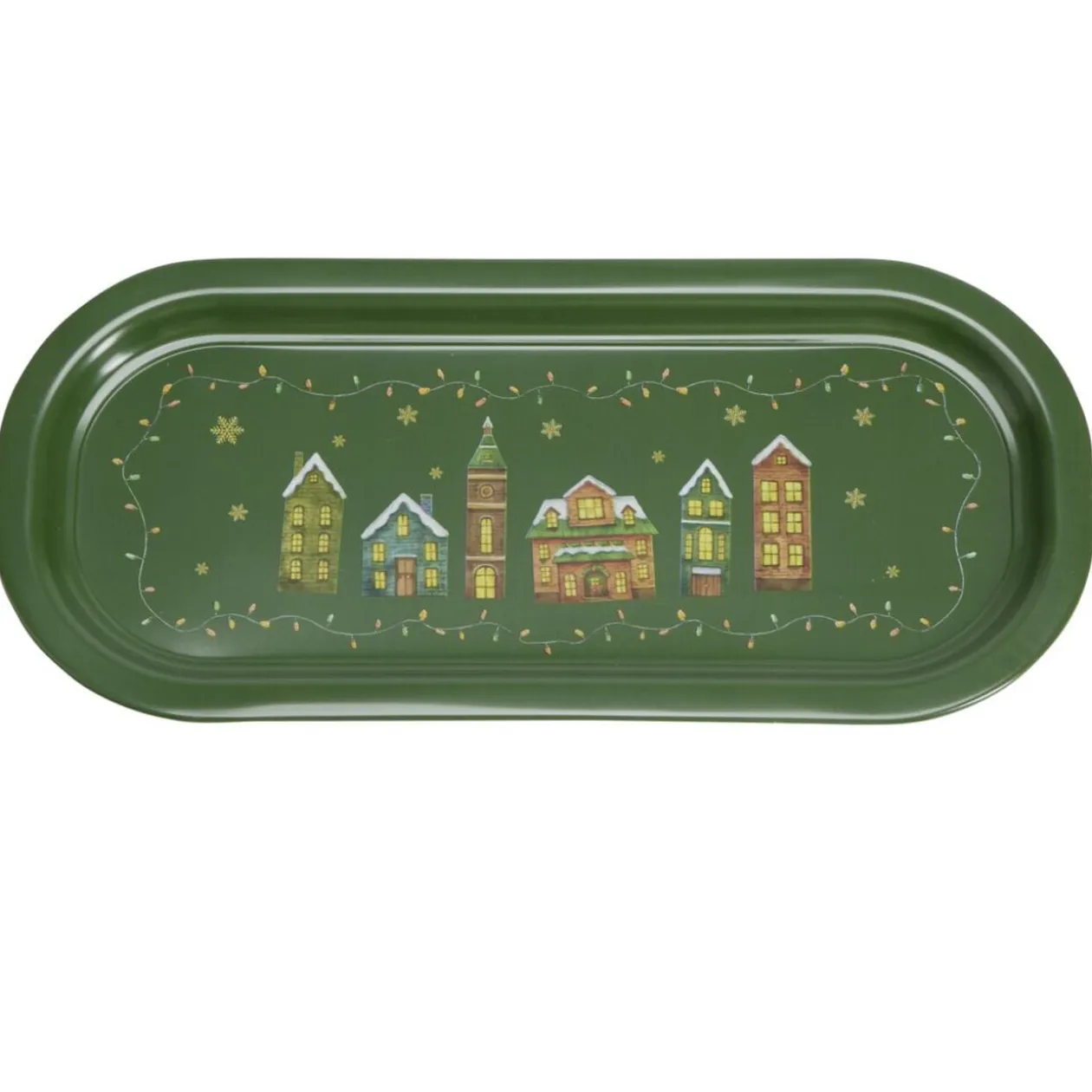 Plateau métal Wonderful vert 15x35cm