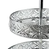 Plateau 3 niveaux arabesque métal argenté Ø25xH46,5cm