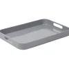 Plateau rectangulaire avec poignées uni gris < Gifi Online