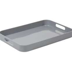 Plateau rectangulaire avec poignées uni gris < Gifi Online