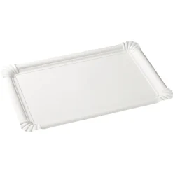 Plateau rectangulaire blanc en carton x5