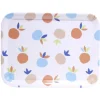 Plateau rectangulaire blanc motif fruit orange bleu plastique 29x22cm < Gifi Hot