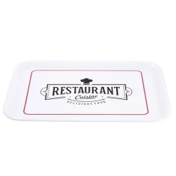 Plateau rectangulaire brasserie "restaurant cuisine" blanc 27x38cm < Gifi Discount