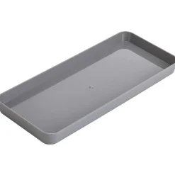 Plateau rectangulaire gris plastique 26x11xH2cm