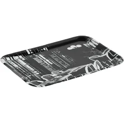 Plateau rectangulaire mélamine design bistrot noir et blanc < Gifi Best