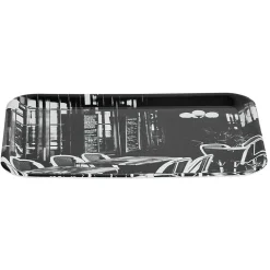Plateau rectangulaire mélamine design bistrot noir et blanc < Gifi Best