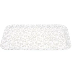 Plateau rectangulaire motif feuillage blanc et vert 27x38cm < Gifi