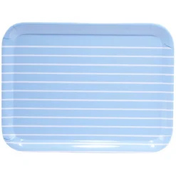 Plateau rectangulaire plastique rayure blanc et bleu 29x22cm < Gifi Sale