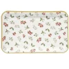 Plateau rectangulaire X8 pcs imprimé houx L30X19XH1,5 cm blanc