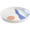 Plateau rond design abstrait vague et soleil - plastique Ø34,5xH4cm < Gifi Online