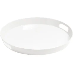 Plateau rond mélamine uni blanc < Gifi Online
