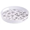 Plateau rond mélaminé motif savane blanc et noir Ø34,5xH5cm