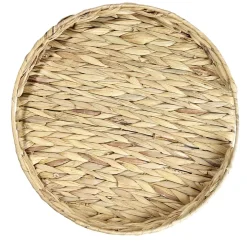 Plateau rond naturel en jacinthe tressée Ø35xH5cm < Gifi Outlet