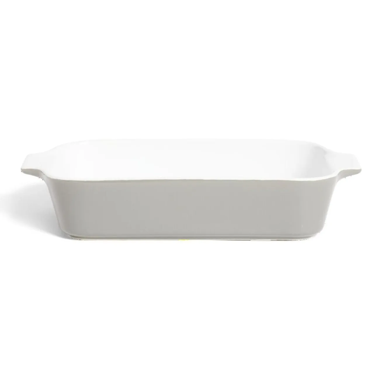 Plat à four en grès blanc et gris foncé 31x17xH6,2cm