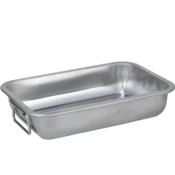 Plat à four inox rectangulaire x2 avec poignées 30x21xH7cm et 35x25xH7cm