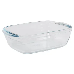 Plat à four rectangulaire en verre couvercle plastique < Gifi Online