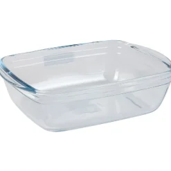 Plat à four rectangulaire en verre avec couvercle < Gifi Online
