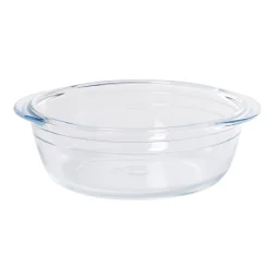 Plat à four rond en verre couvercle plastique