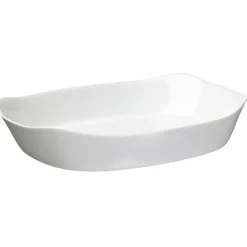 Plat rectangulaire en opale couleur blanc 30x22cm