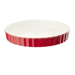 Plat à tarte en céramique contour coloré Ø27xH4cm (3 modèles)