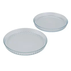 Plat à tarte x2 verre transparent Ø30 et Ø27cm < Gifi New