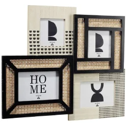 Pêle mêle effet simili bois et rotin 4 vues 38x46cm < Gifi Sale