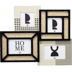 Pêle mêle effet simili bois et rotin 4 vues 38x46cm < Gifi Sale