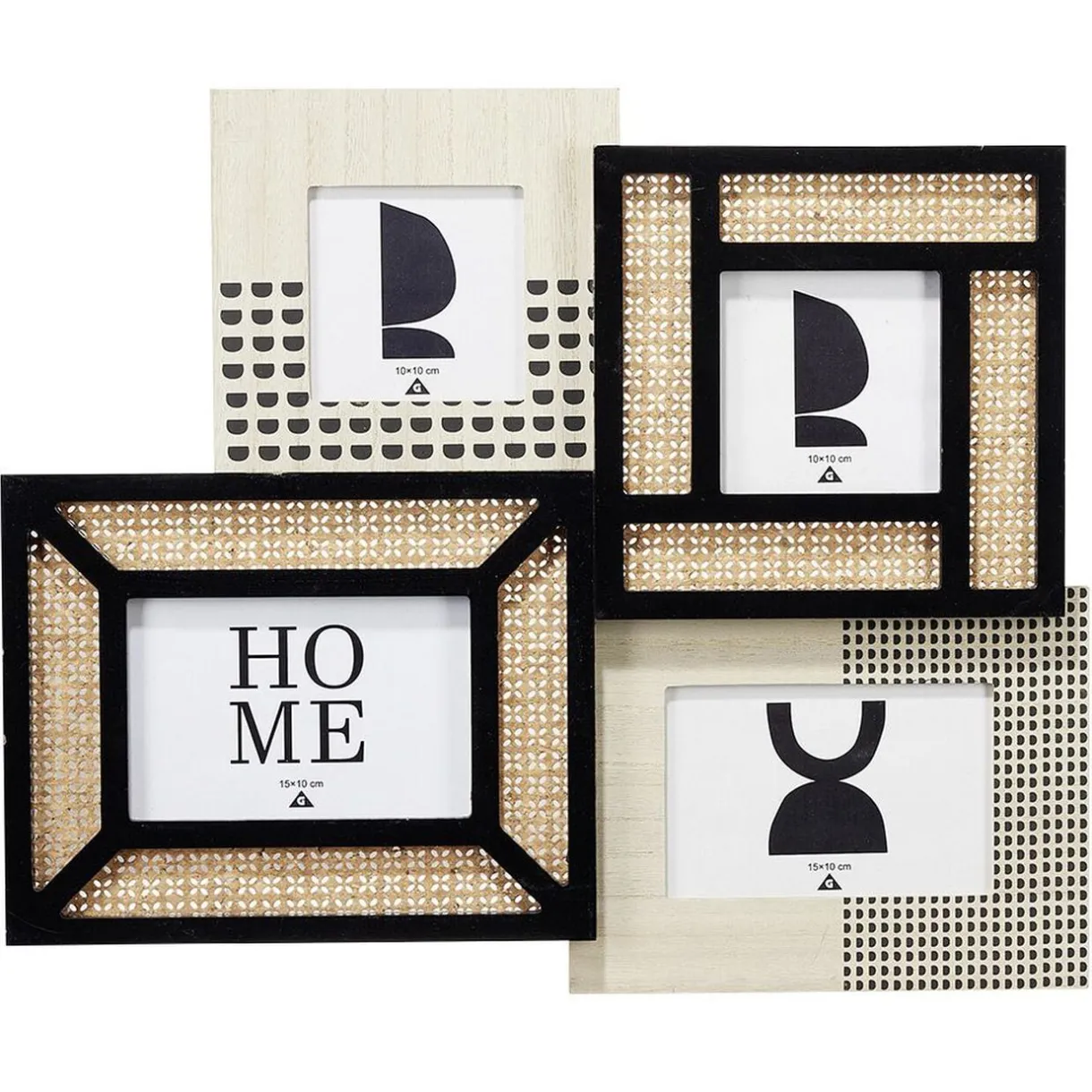 Pêle mêle effet simili bois et rotin 4 vues 38x46cm < Gifi Sale
