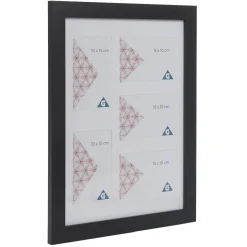 Pêle mêle en bois noir L45X35 cm 5 vues 10x15cm < Gifi Sale